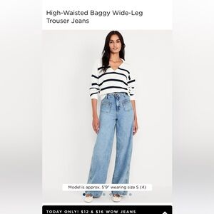 Old Navy High-Waisted Baggy Wide-Leg Trouser Jeans